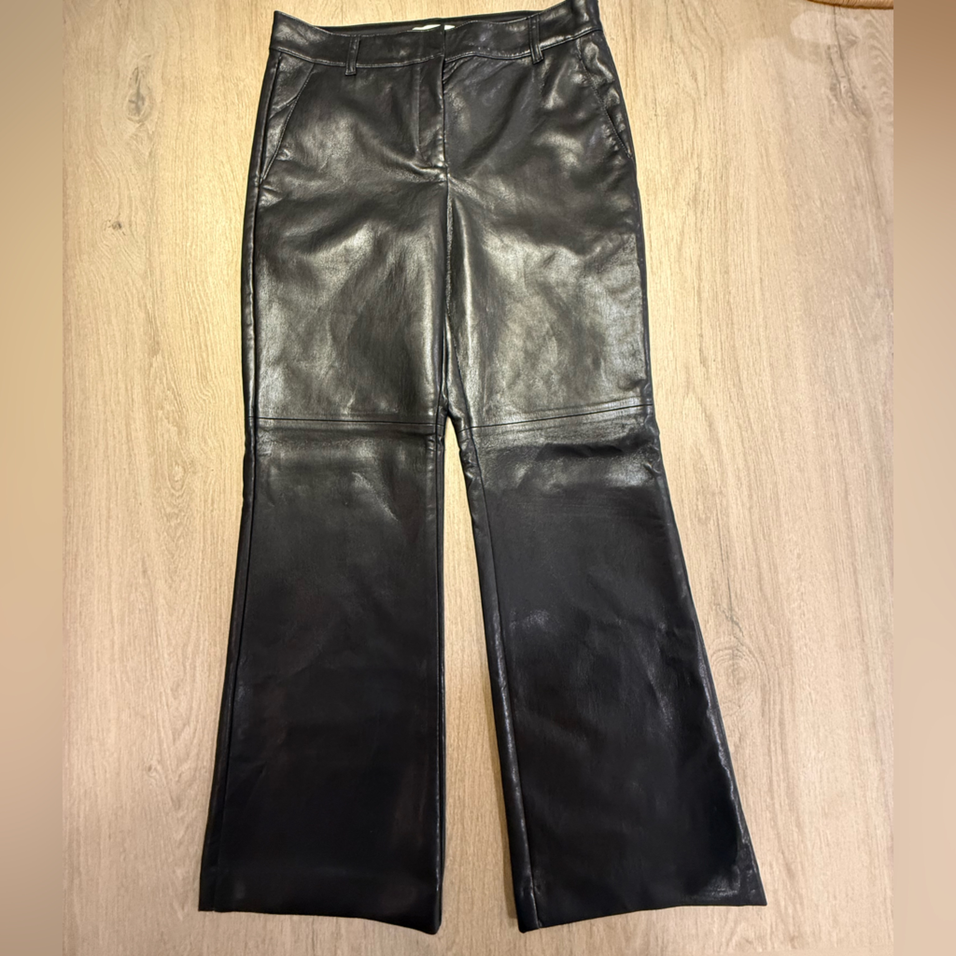 Aritzia Babatn Black Faux Leather Pants Size 6 Chic Office Outfit Day To Night